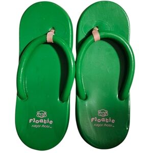 Y2K Floatie Sugar Shoes Women's Green & Pink VINTAGE FLIP FLOP FLOATABLE -Large